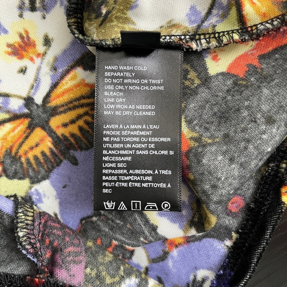 Urban Outfitters Butterfly Floral Velvet Mini Dress Cowl Neck Slip Multi Color - Picture 10 of 10
